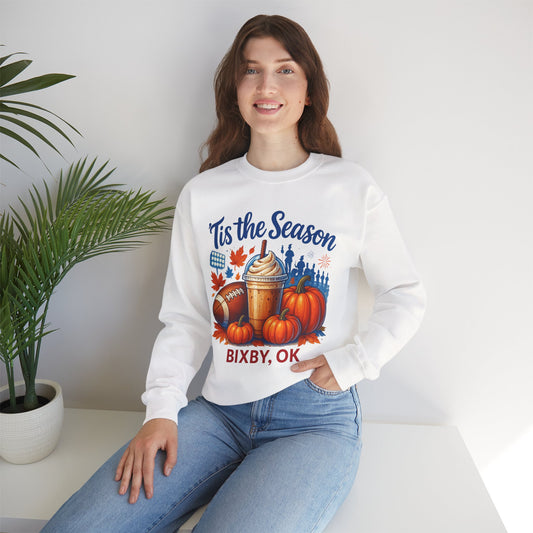 Bixby Football Mom Pumpkin Spice Gildan Sweatshirt