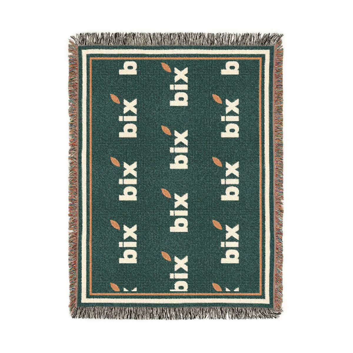 bix Stamp Monogram Woven Throw Blanket