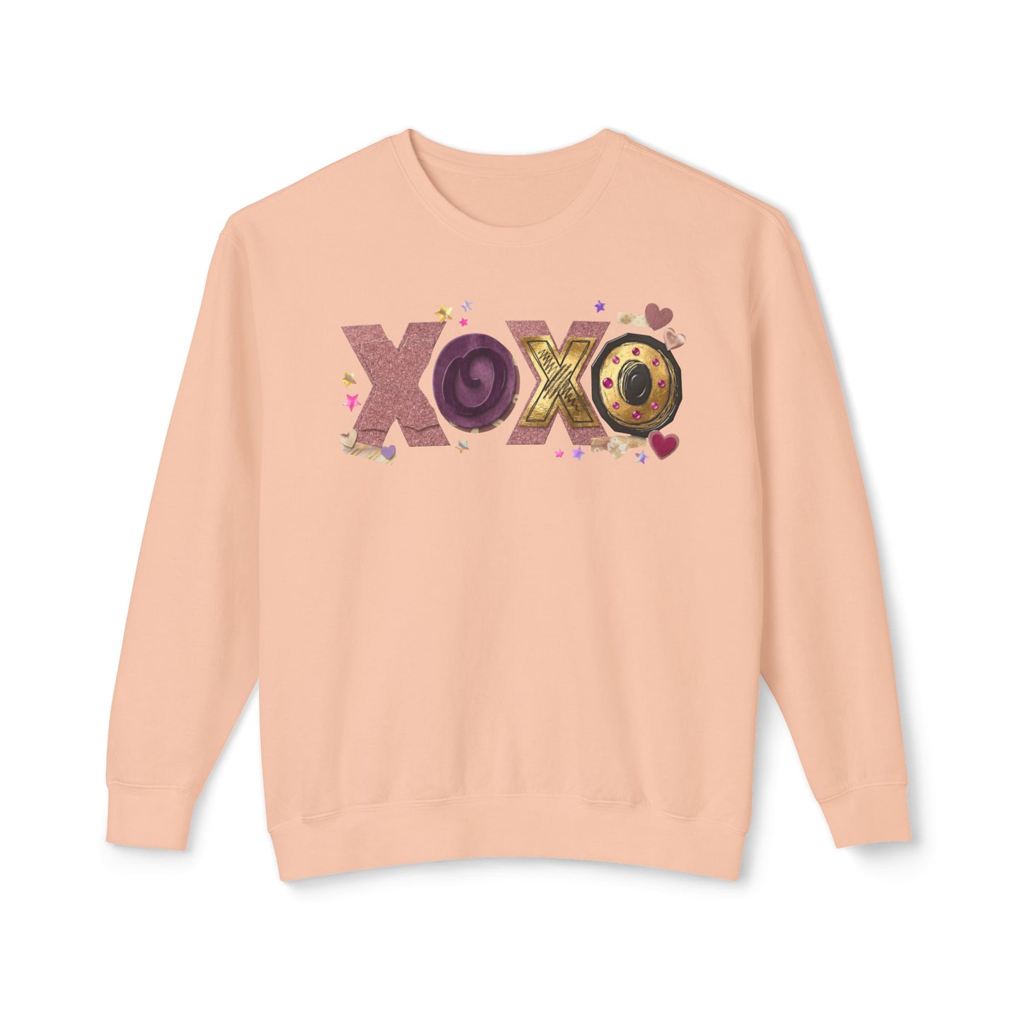 XOXO Candy Heart Graphic Comfort Colors Sweatshirt | Valentine Hearts Love Design