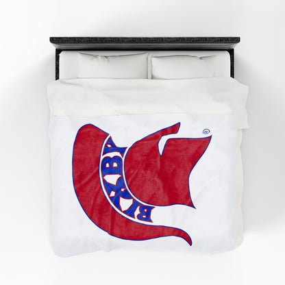 Spartan Red Logo Velveteen Plush Blanket
