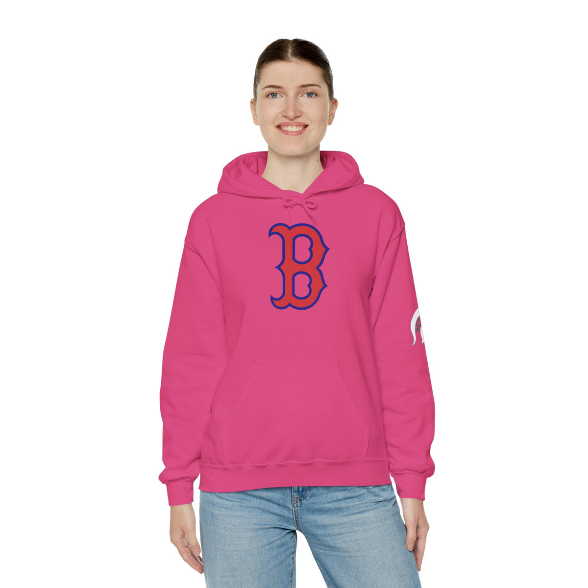 Bixby Spartans 'B' Logo With Sleeve Spartan Hoodie
