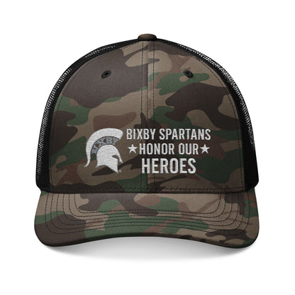 Spartan Military Appreciation Embroidered Camouflage Trucker Hat