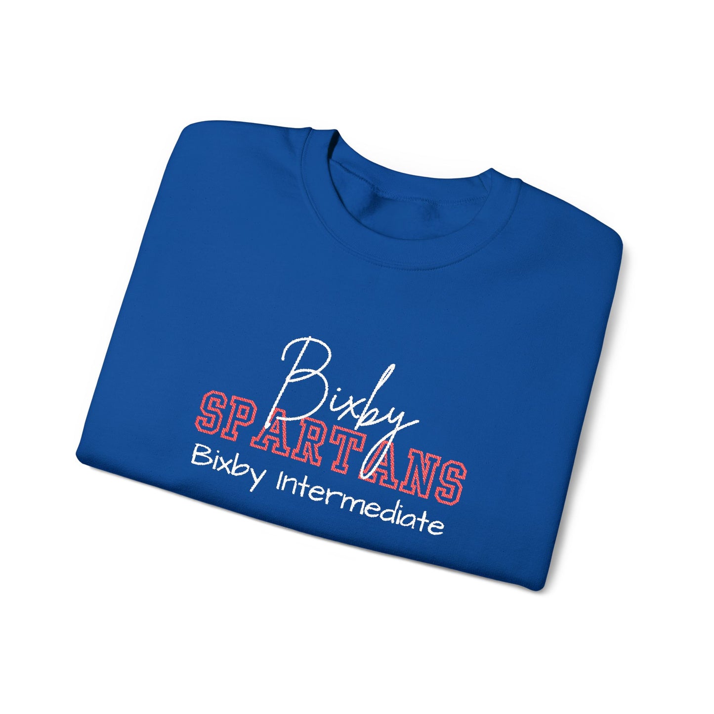Personalized Embroidered Bixby Spartans Crewneck Sweatshirt