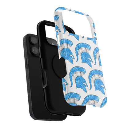 Bixby Spartan Blue Bling Logo Impact Resistant iPhone Case