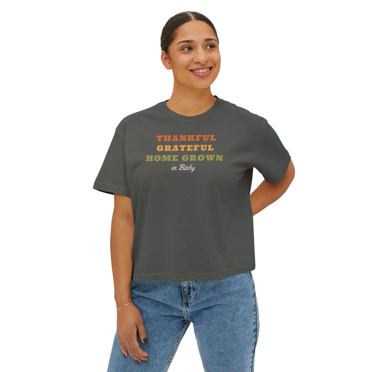 Thankful Grateful Home Grown Boxy Comfort Colors Tee