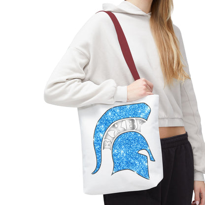 Bixby Spartans Blue Bling Polyester Tote Bag