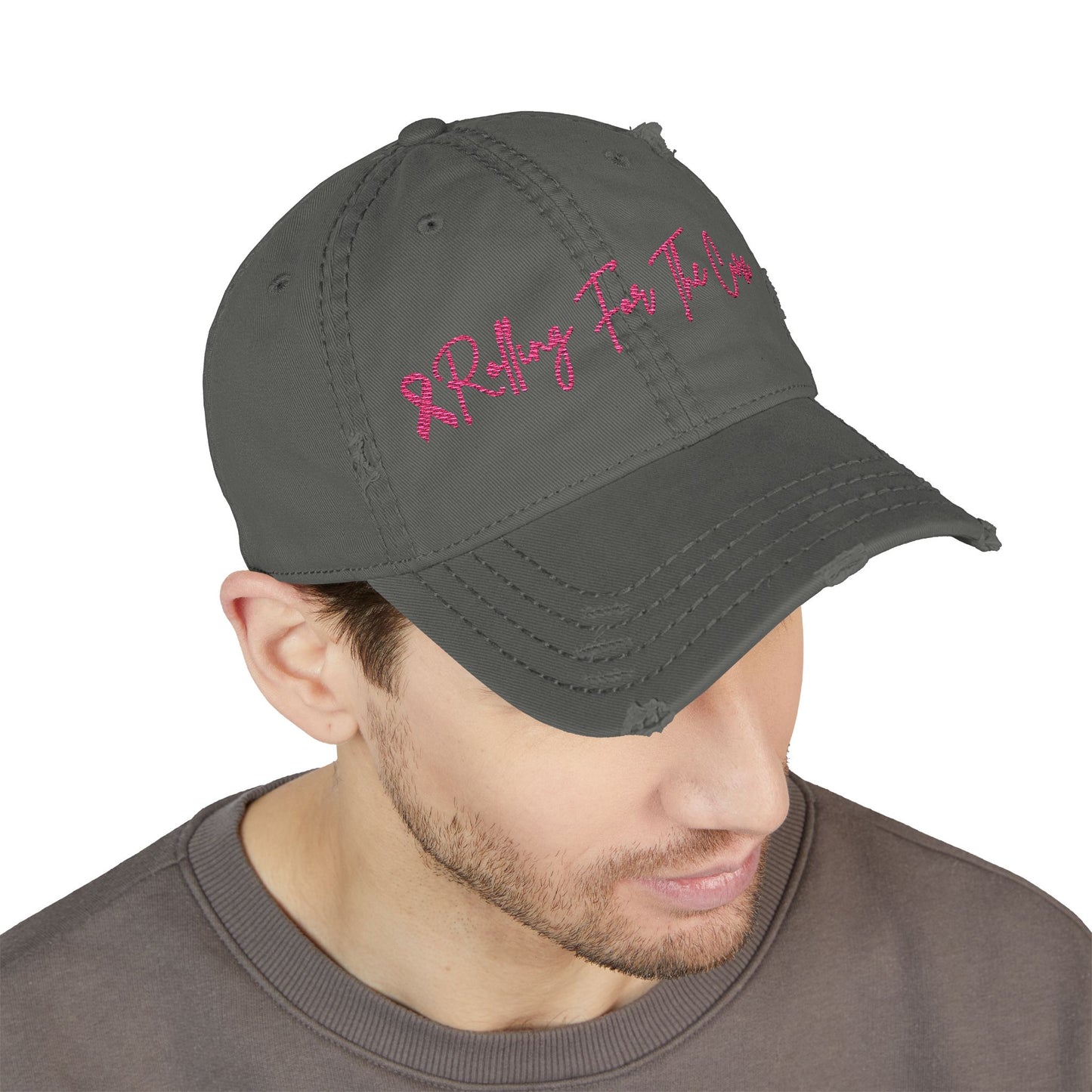 Where RV USA Breast Cancer Awareness Embroidered Distressed Ballcap