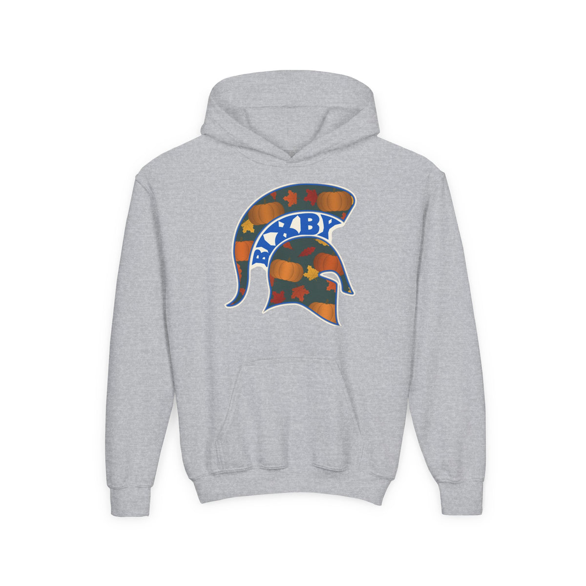 Bixby Spartans Pumpkin Patch Helmet Youth Hoodie – Kids Fall Game Day Hoodie