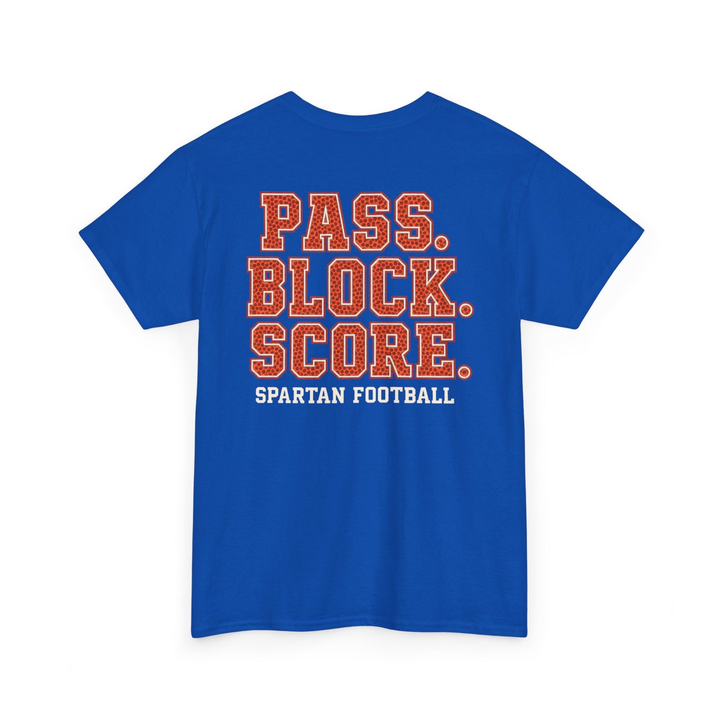 Pass. Block. Score. Spartan Football Gildan Tee