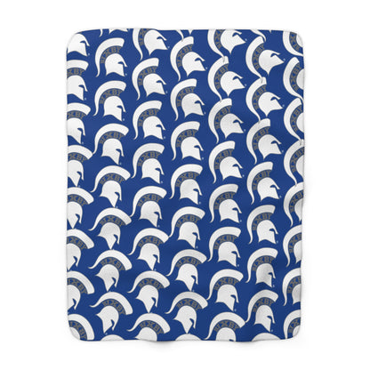 Bixby White Small Pattern Logo Comfy Sherpa Fleece Blanket