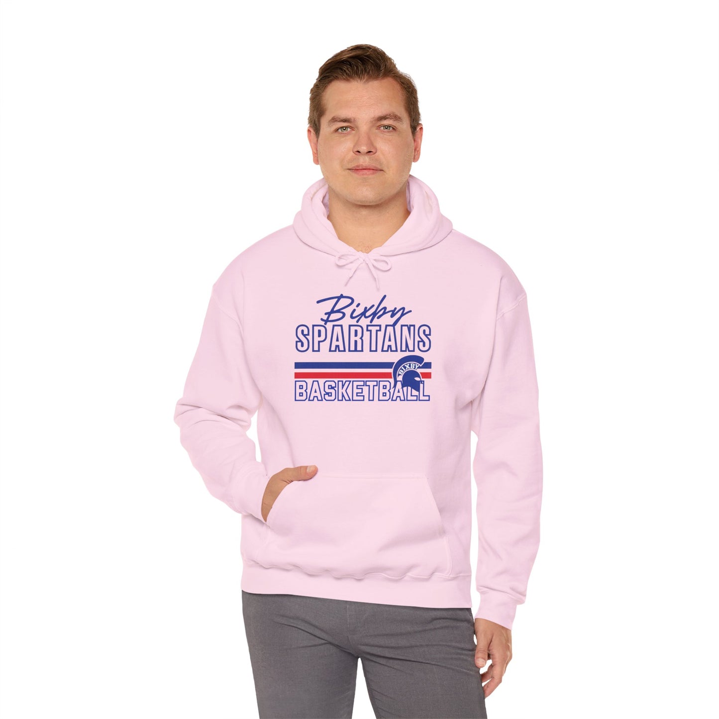 Bixby Spartans Basketball Gildan Hoodie with Back Player Print
