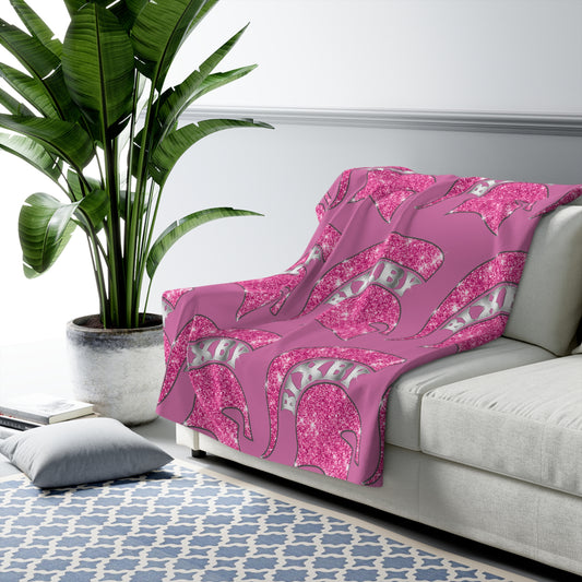 Spartan Pink Bling Logo Sherpa Fleece Blanket
