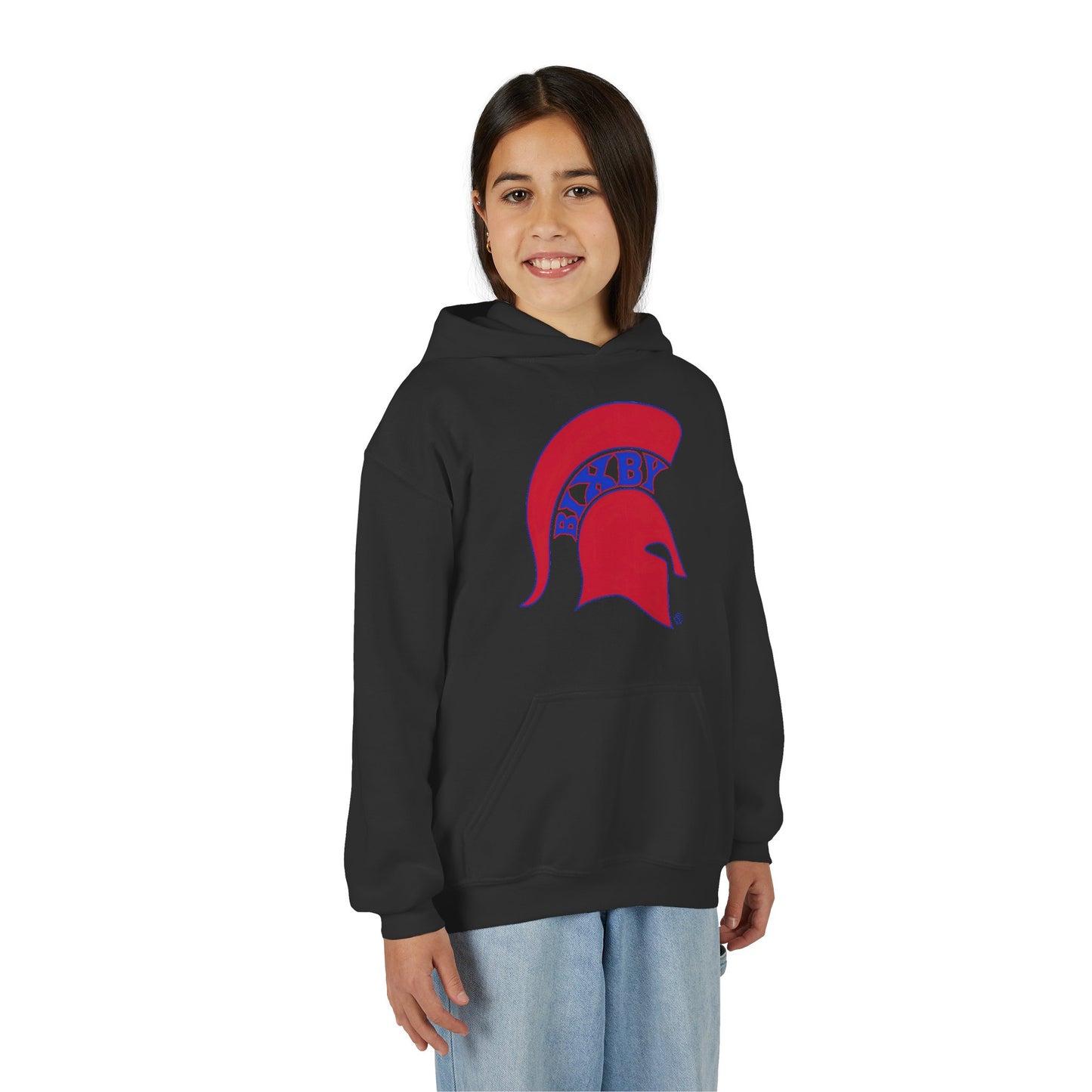 Spartan Red Logo Youth Gildan Hoodie