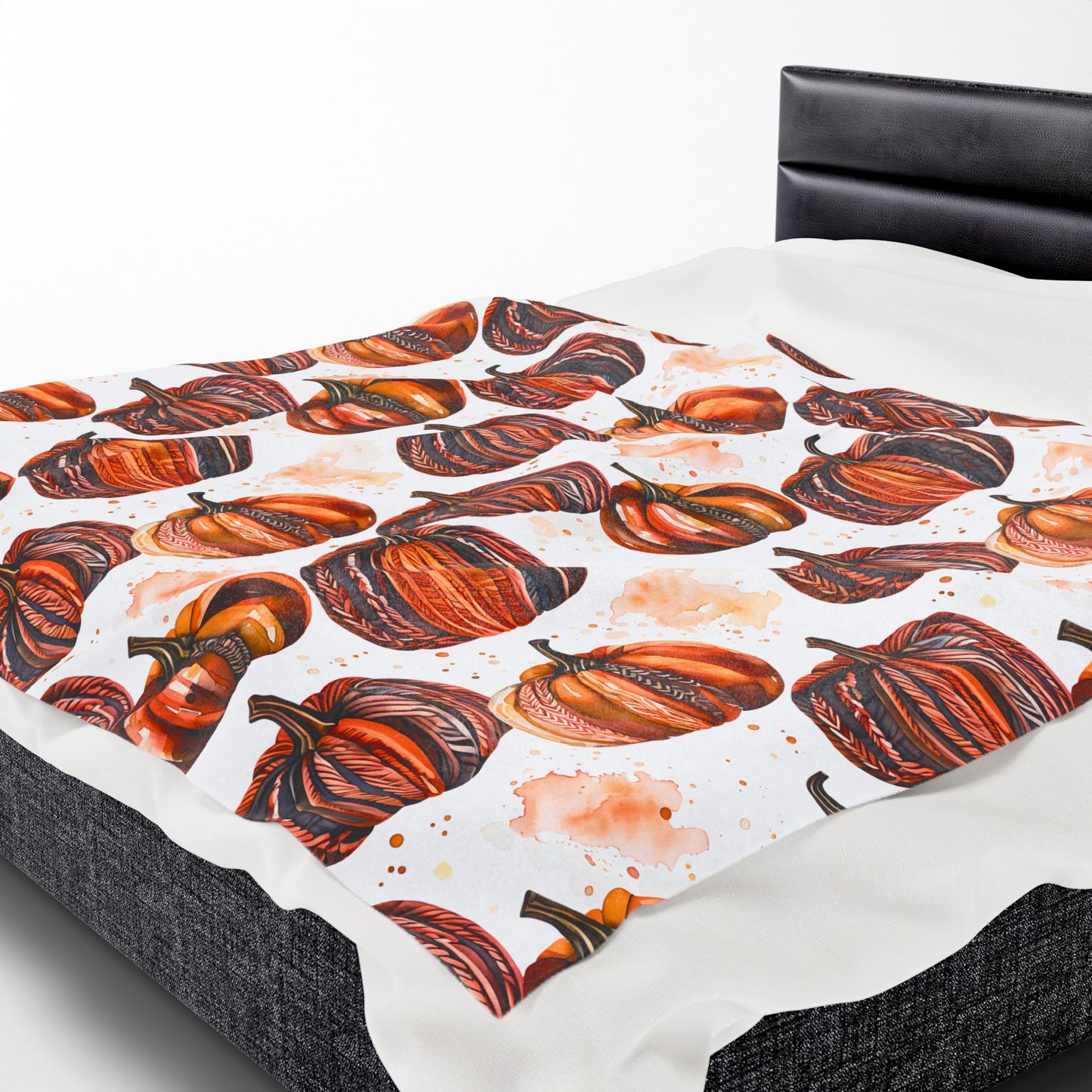 Autumn Pumpkin Paradise Velveteen Plush Blanket
