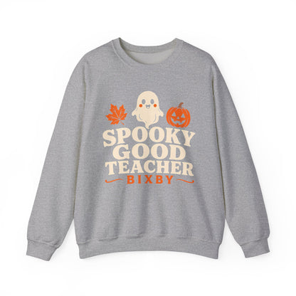 Bixby Spartans Spooky Good Teacher - Halloween Teacher (Bixby) Sweatshirt