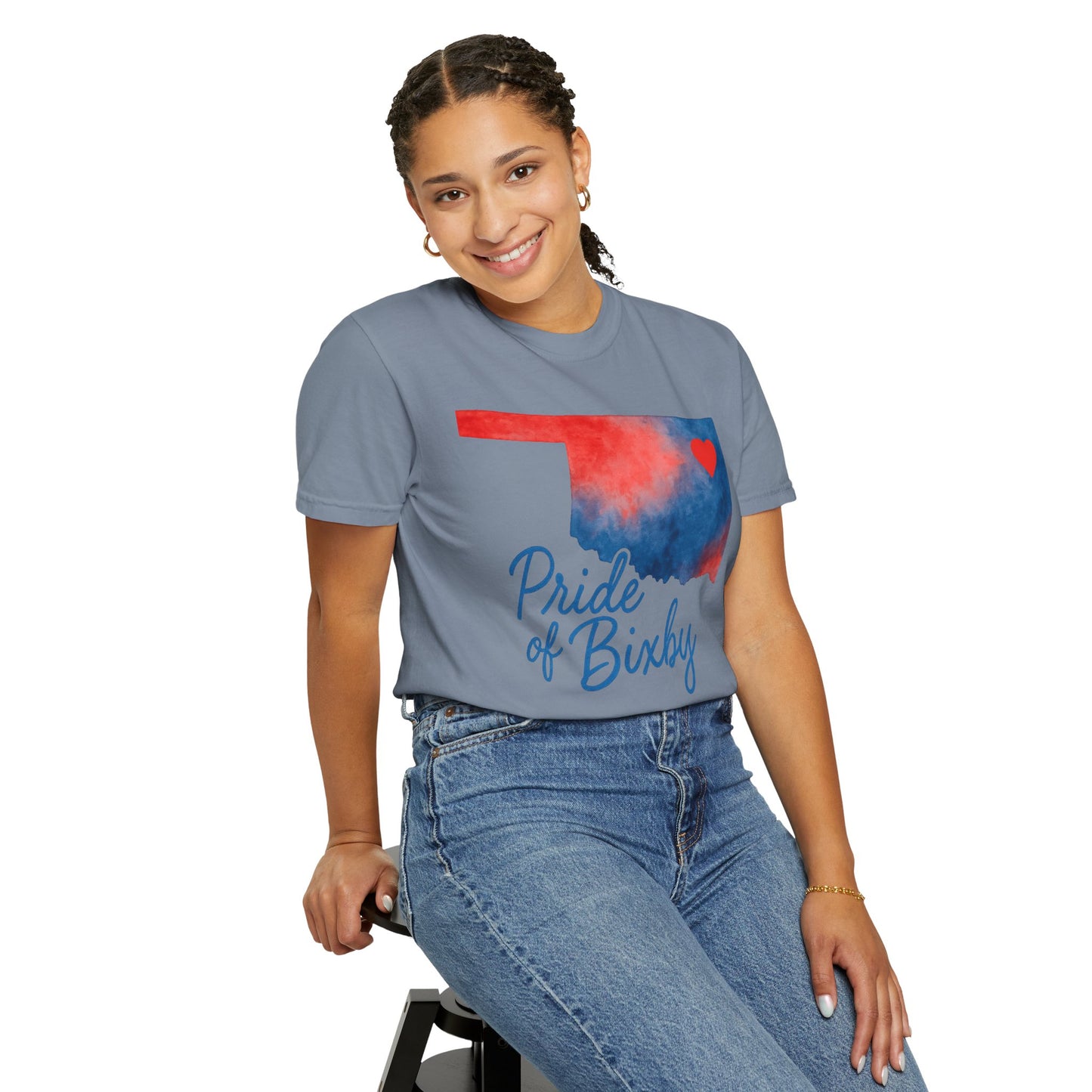 Pride of Bixby OK Watercolor Comfort Colors Tee
