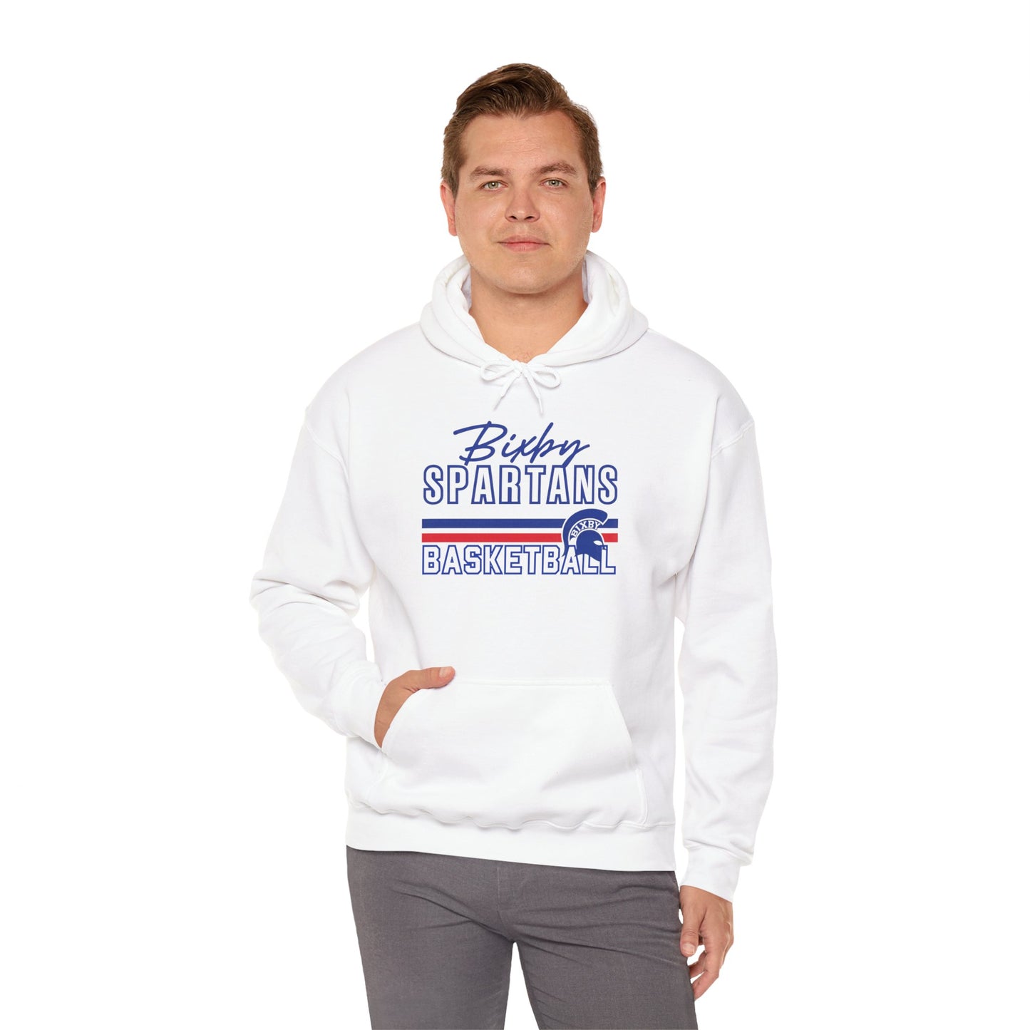 Bixby Spartans Basketball Gildan Hoodie with Back Player Print