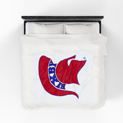 Spartan Red Logo Velveteen Plush Blanket