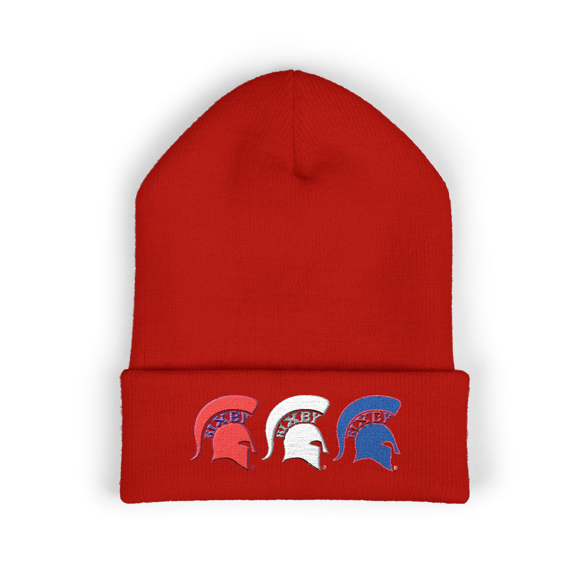 Bixby Spartans Red White And Blue Cuffed Beanie Cap