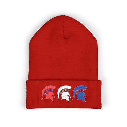 Bixby Spartans Red White And Blue Cuffed Beanie Cap