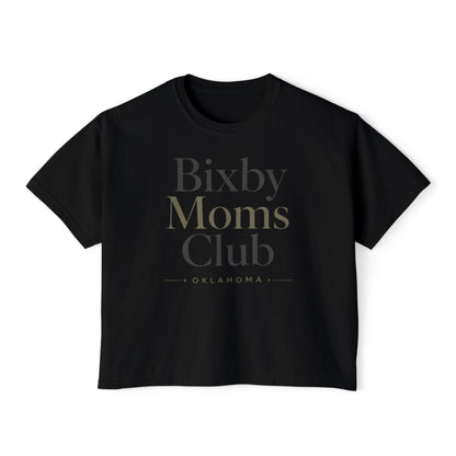 Bixby Moms Club Boxy Tee — Women's Local Mom Group Shirt (Oklahoma)
