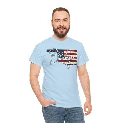 Oklahoma Flag Bixby Script Gildan Tee