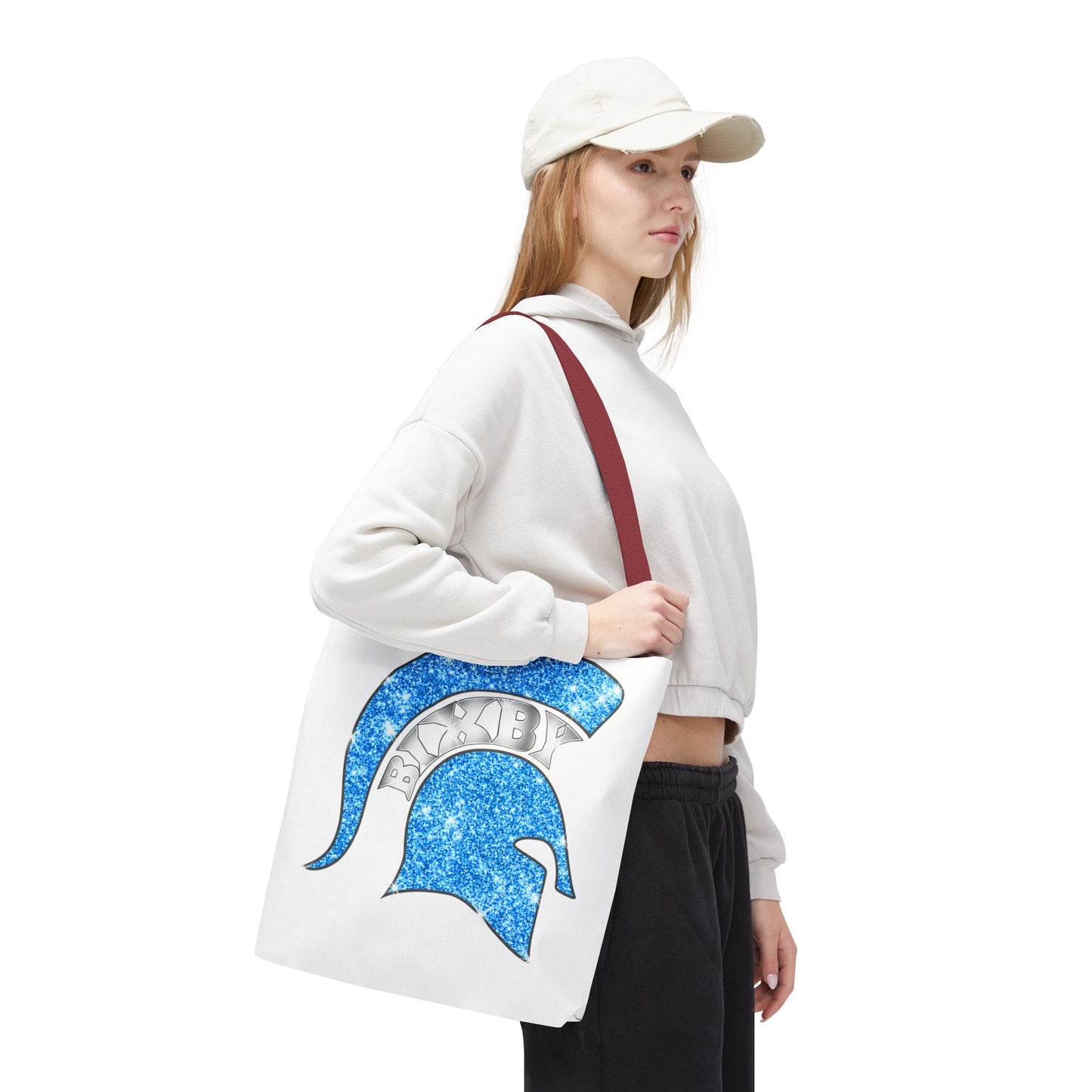 Bixby Spartans Blue Bling Polyester Tote Bag