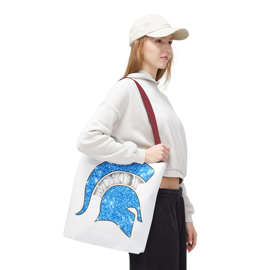 Bixby Spartans Blue Bling Polyester Tote Bag