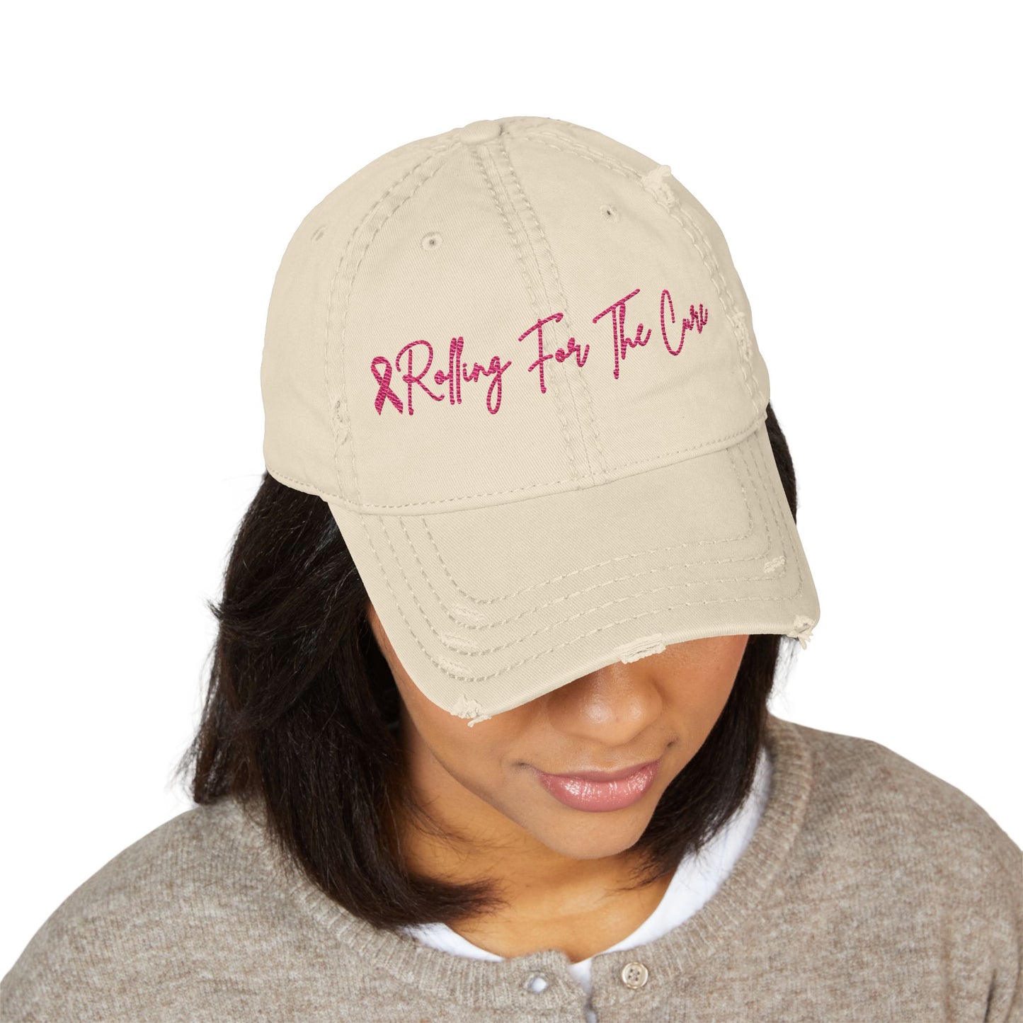 Where RV USA Breast Cancer Awareness Embroidered Distressed Ballcap