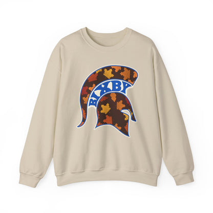 Bixby Spartans Fall Leaves Helmet Sweatshirt – Autumn Game Day Crewneck