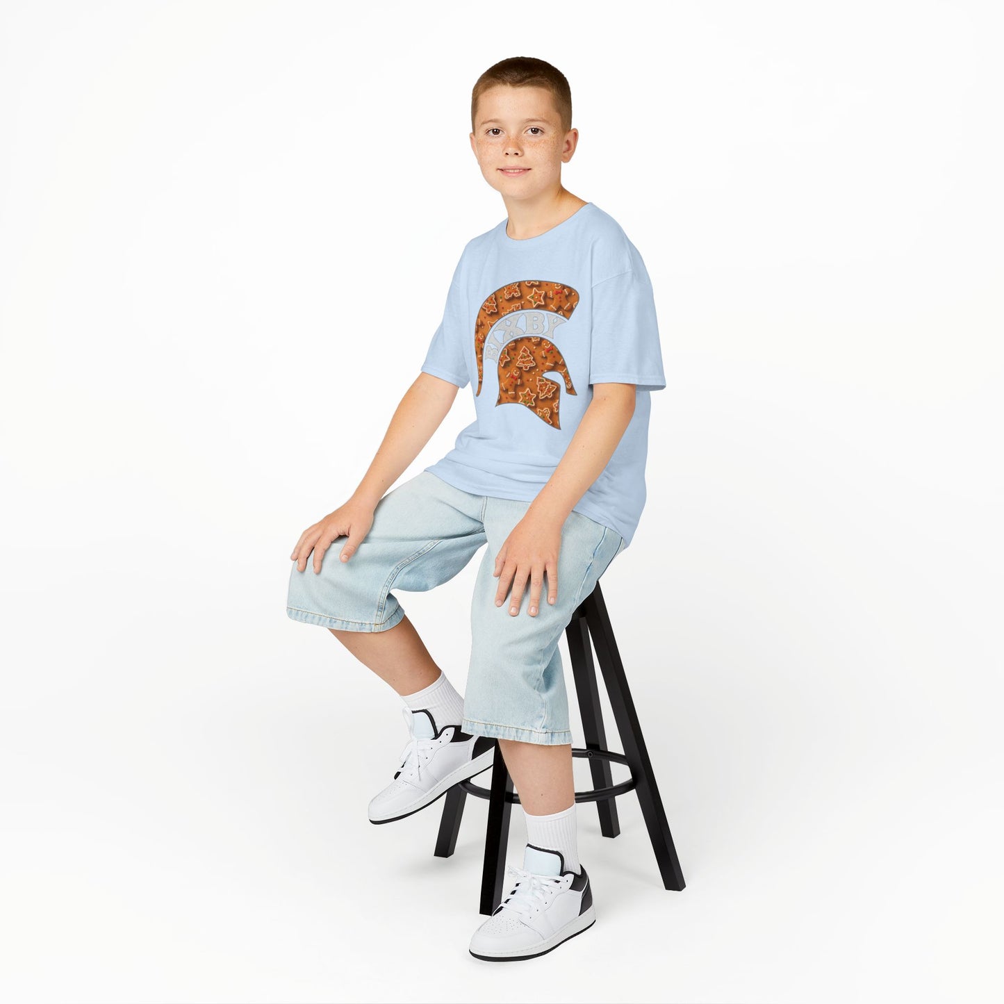 Bixby Spartan Gingerbread Helmet Youth Gildan Tee