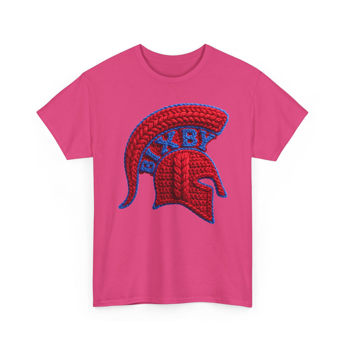 Knit-Print Spartan Helmet Logo Gildan Tee