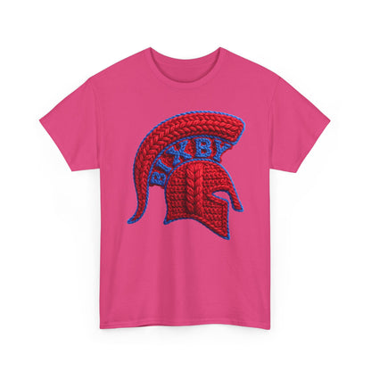 Knit-Print Spartan Helmet Logo Gildan Tee