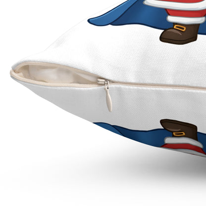 Spartan Santa White Christmas Pillow