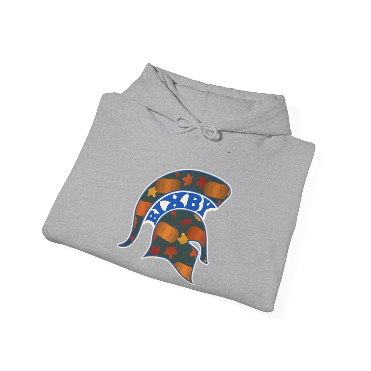 Bixby Spartans Pumpkin Patch Helmet Hoodie – Fall Game Day Hooded Sweatshirt