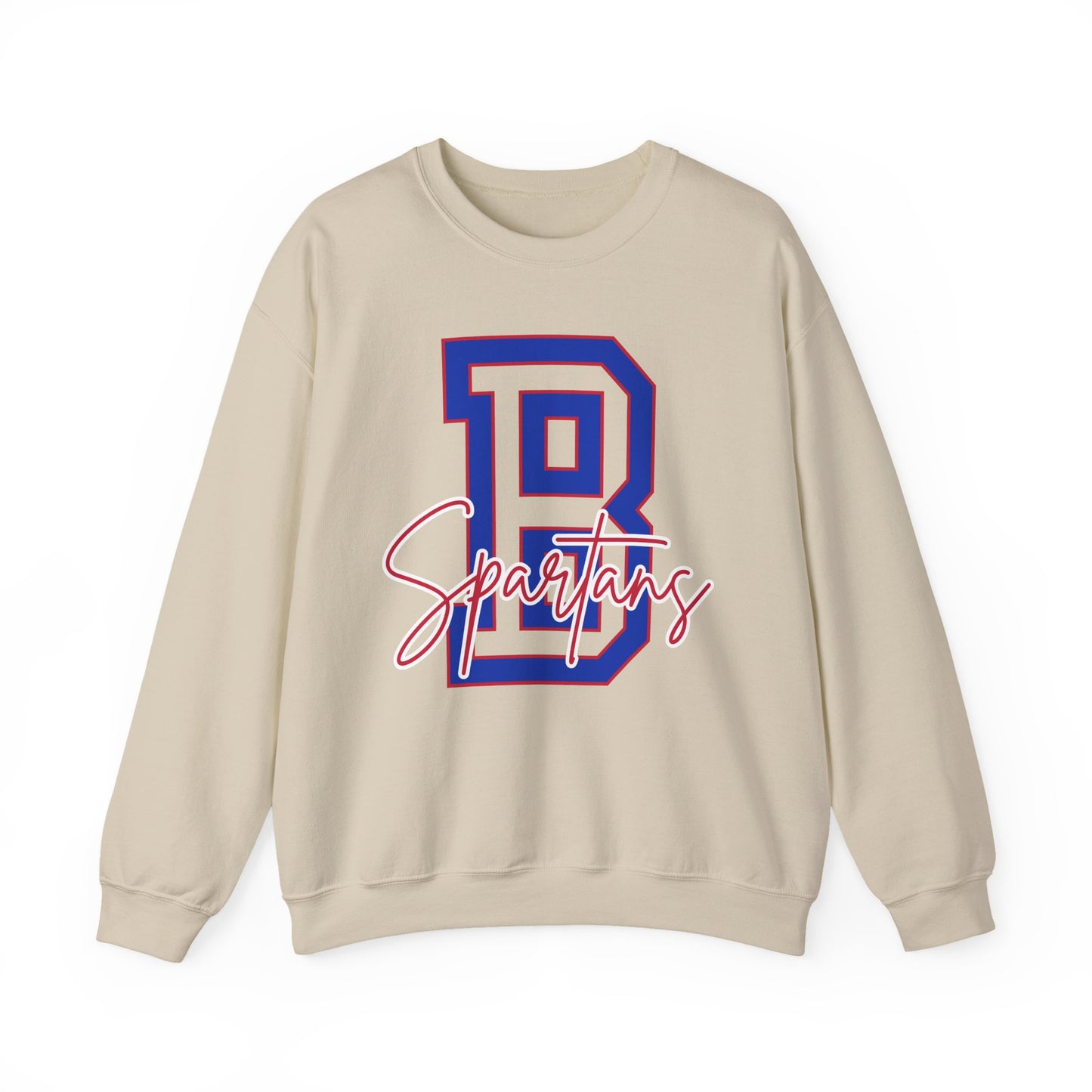 Bixby Spartans Single Letter and Cursive Print Gildan Sweatshirt