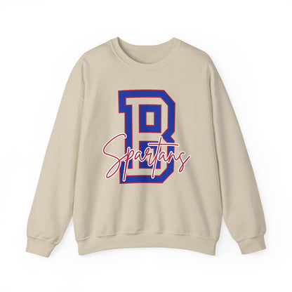 Bixby Spartans Single Letter and Cursive Print Gildan Sweatshirt