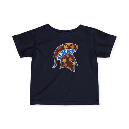 Bixby Spartans Fall Leaves Helmet Infant Tee – Baby Autumn Game Day Shirt