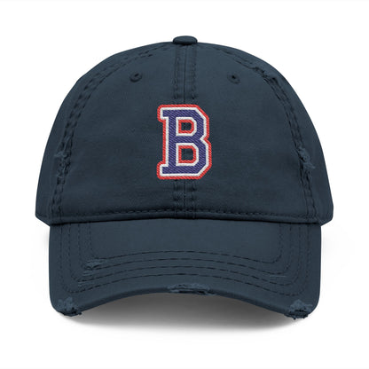 Bixby Spartans Distressed Dad Hat, Embroidered Varsity B