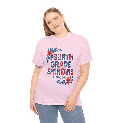 Fourth Grade Floral Teacher Gildan Tee