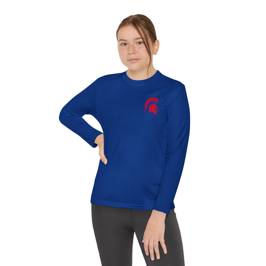Spartan Red Logo Youth Long Sleeve Sport-Tek Tee