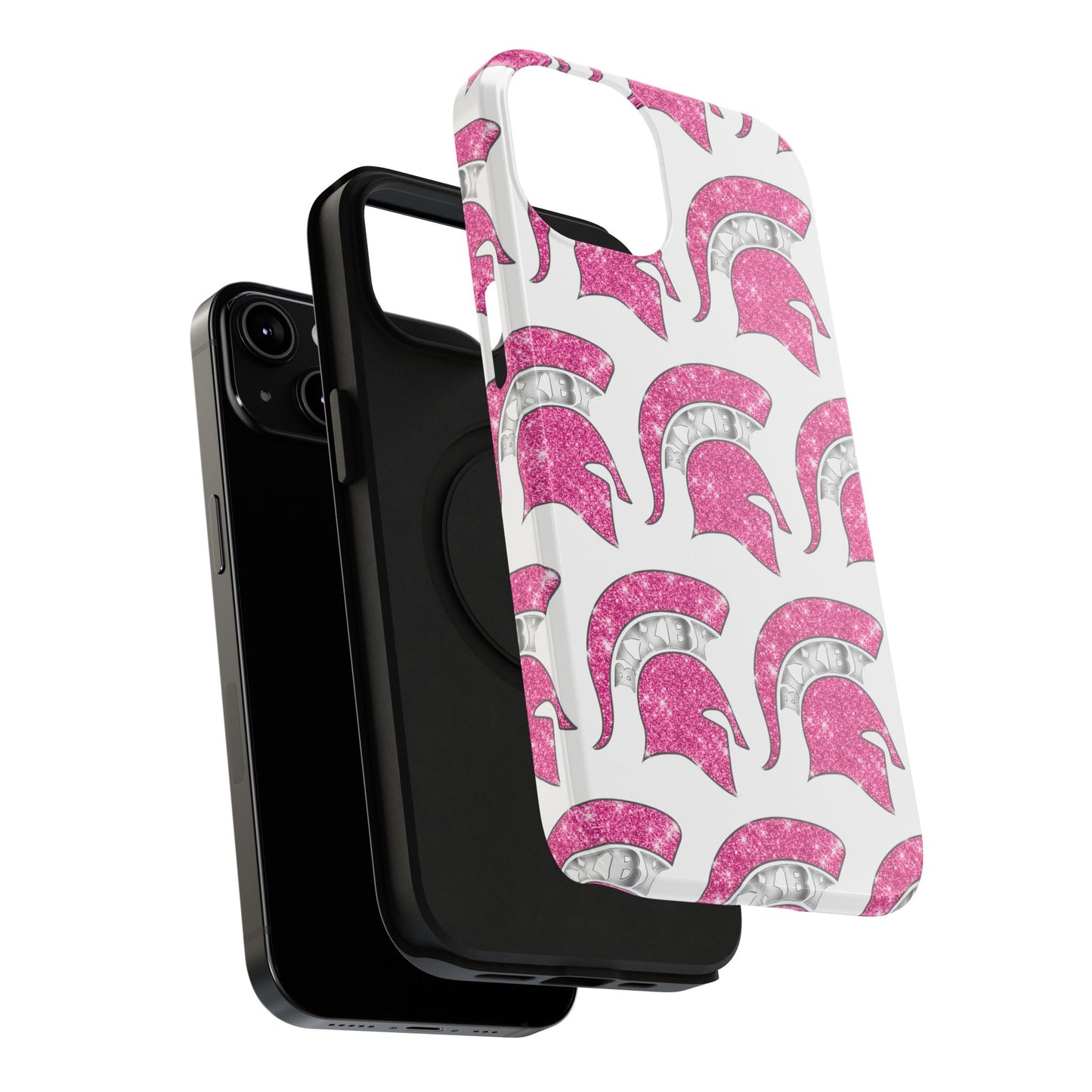 Bixby Spartan Pink Bling Logo Impact Resistant iPhone Case