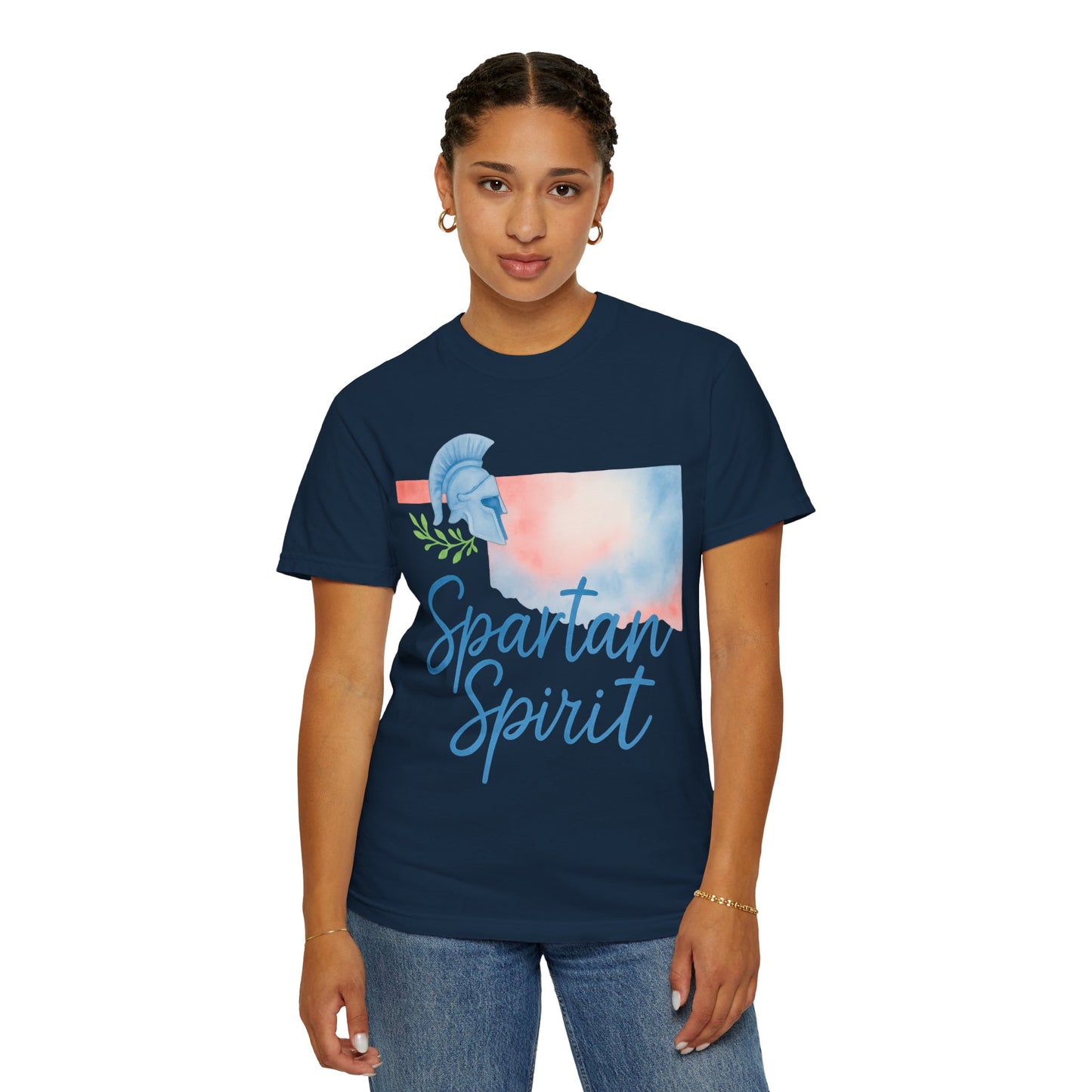 Spartan Spirit Bixby OK Watercolor Comfort Colors Tee