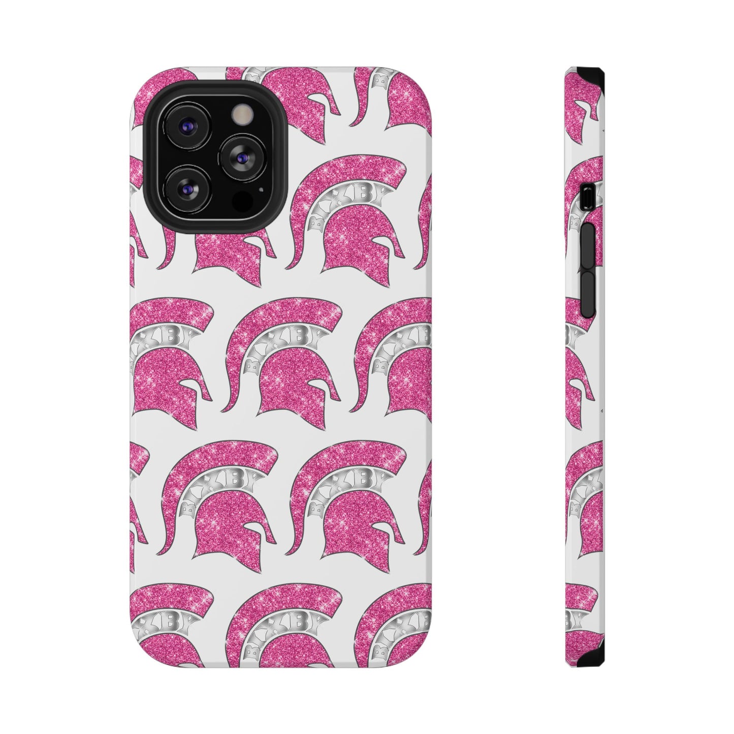Bixby Spartan Pink Bling Logo Impact Resistant iPhone Case
