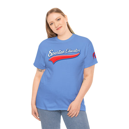 Spartan Educator Design Gildan Tee With Sleeve Logo