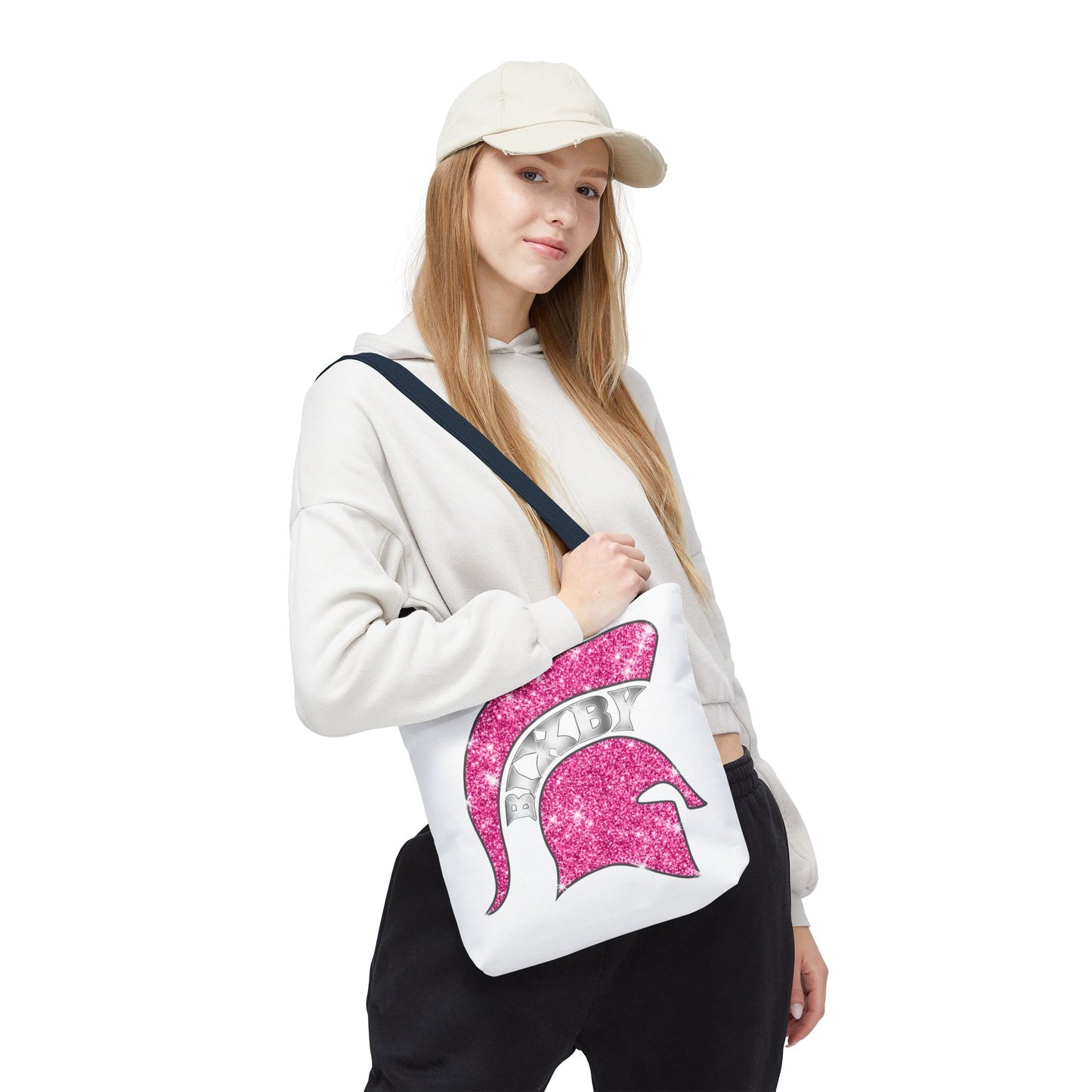 Bixby Spartans Pink Bling Polyester Tote Bag