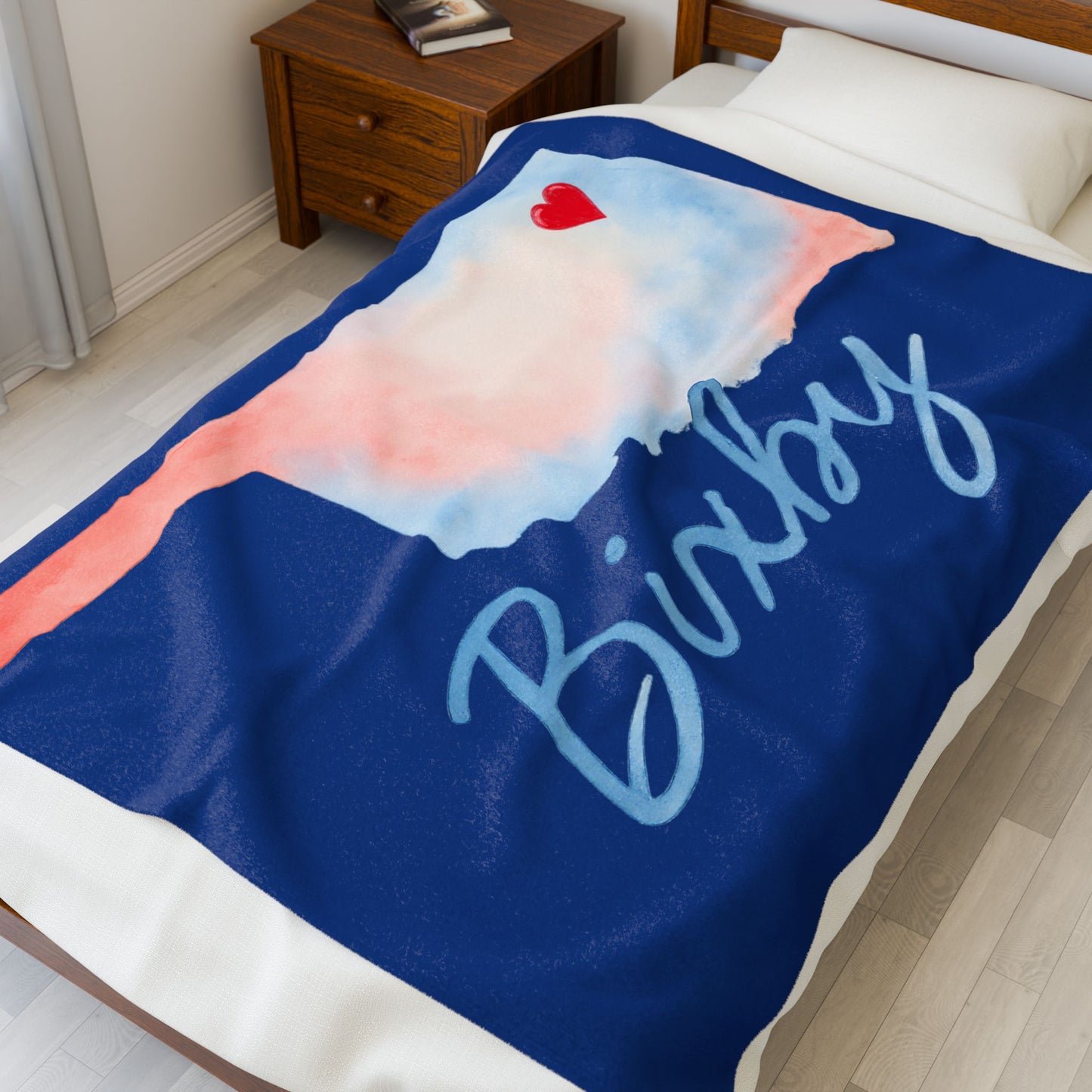 Bixby OK Watercolor Velveteen Plush Blanket