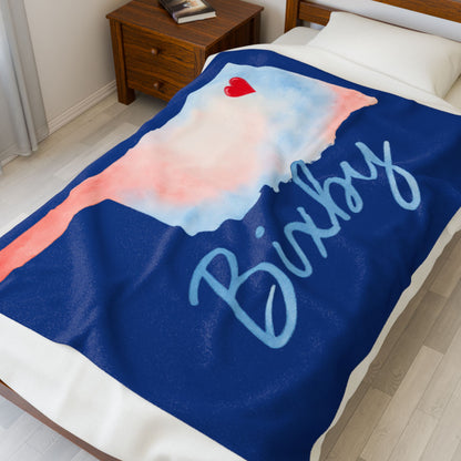 Bixby OK Watercolor Velveteen Plush Blanket