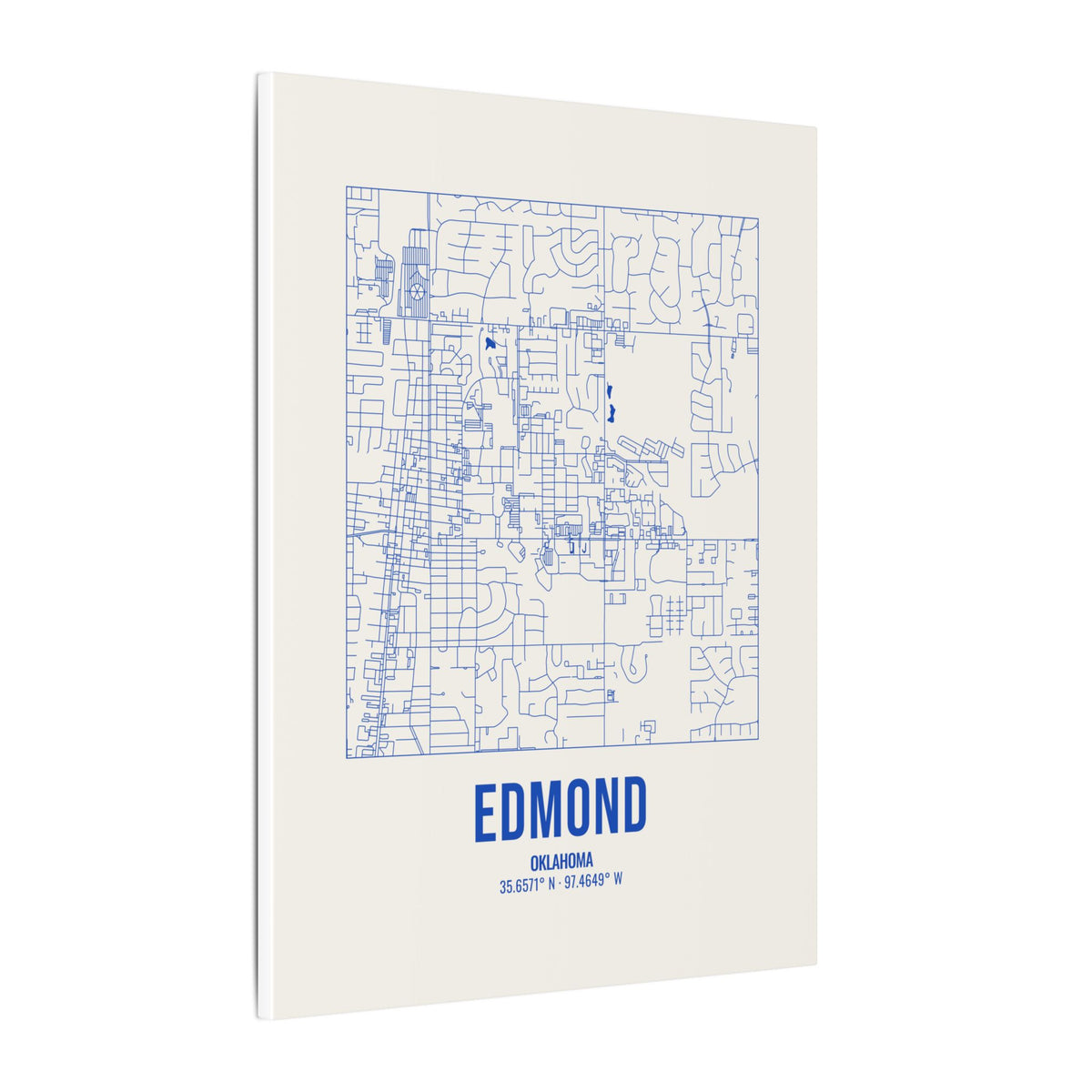 Edmond Street Map Canvas, Royal Blue on Cream