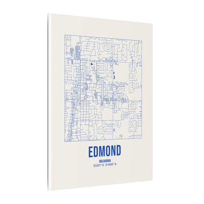 Edmond Street Map Canvas, Royal Blue on Cream